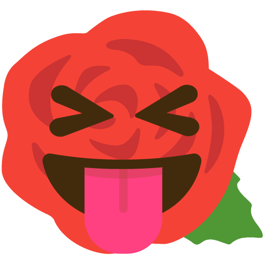 stuck out tongue closed eyes rose