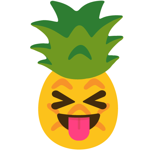 stuck out tongue closed eyes pineapple
