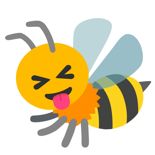stuck out tongue closed eyes bee