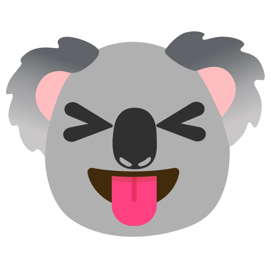 stuck out tongue closed eyes koala
