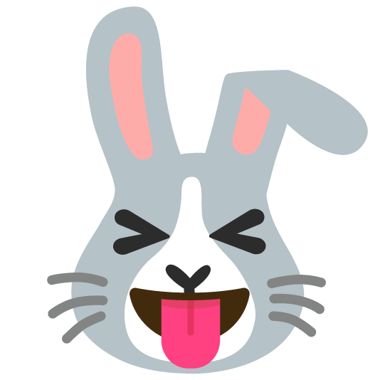 stuck out tongue closed eyes rabbit