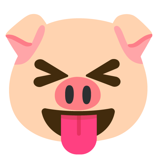 stuck out tongue closed eyes pig