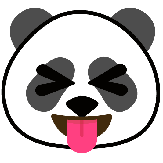 stuck out tongue closed eyes panda face