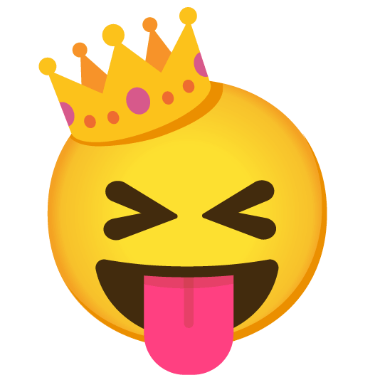 stuck out tongue closed eyes crown