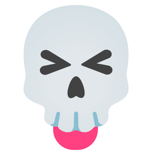 stuck out tongue closed eyes skull