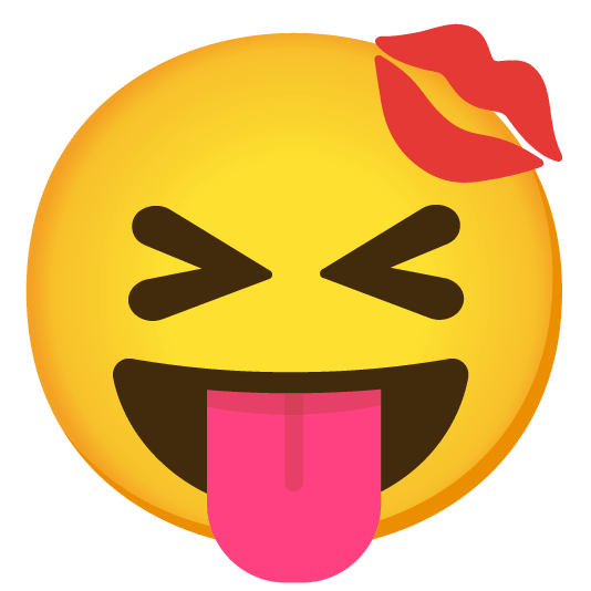 stuck out tongue closed eyes kiss