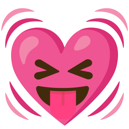 stuck out tongue closed eyes heartbeat