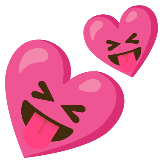 stuck out tongue closed eyes two hearts