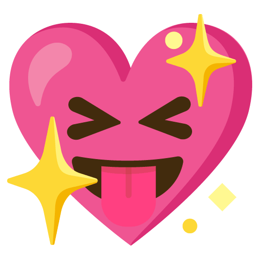 stuck out tongue closed eyes sparkling heart