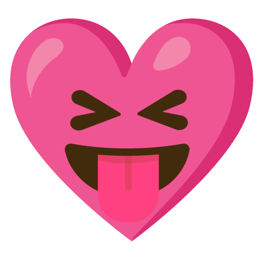 stuck out tongue closed eyes gift heart