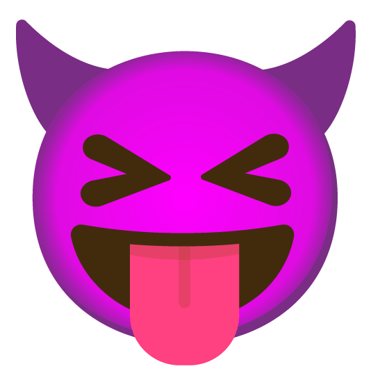 stuck out tongue closed eyes smiling imp