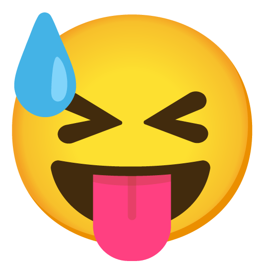 stuck out tongue closed eyes sweat