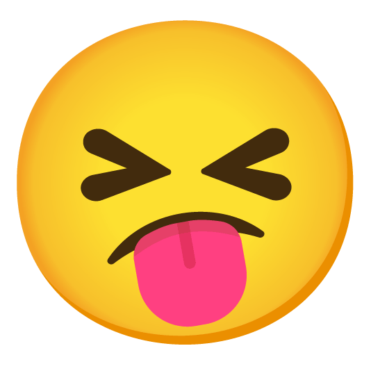 stuck out tongue closed eyes confused