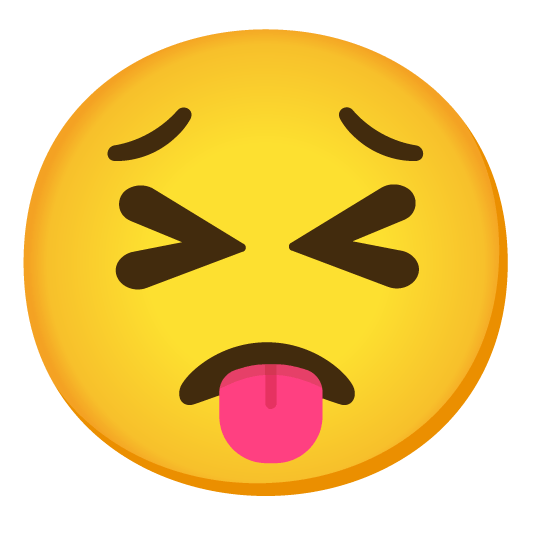 stuck out tongue closed eyes worried