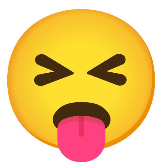 stuck out tongue closed eyes frowning