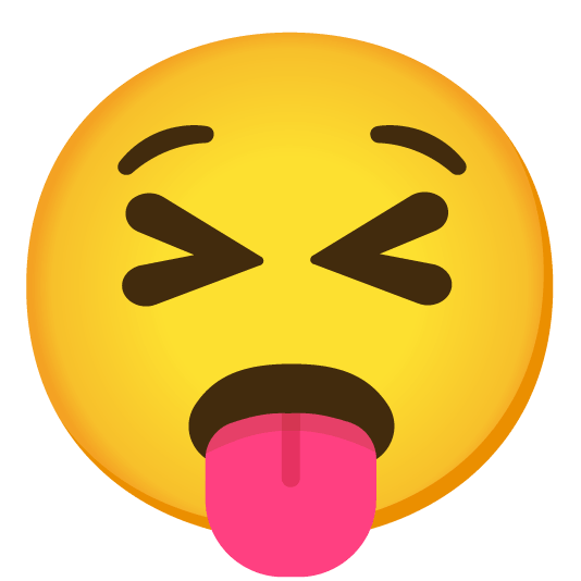 stuck out tongue closed eyes anguished