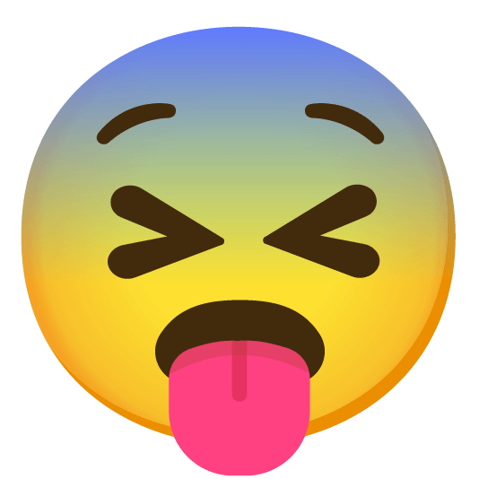 stuck out tongue closed eyes fearful