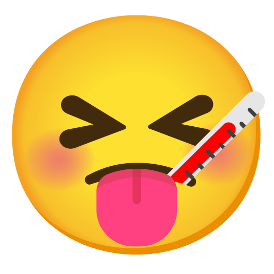 stuck out tongue closed eyes face with thermometer
