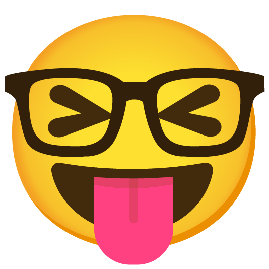 stuck out tongue closed eyes nerd face