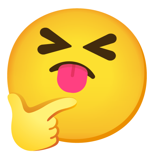 stuck out tongue closed eyes thinking face