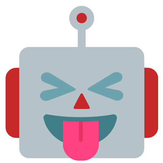 stuck out tongue closed eyes robot face