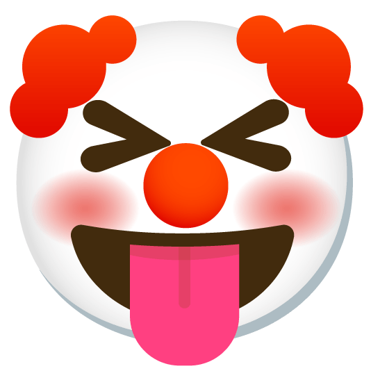 stuck out tongue closed eyes clown face