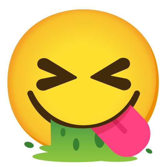 stuck out tongue closed eyes face vomiting