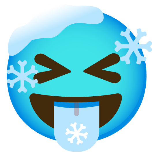 stuck out tongue closed eyes cold face