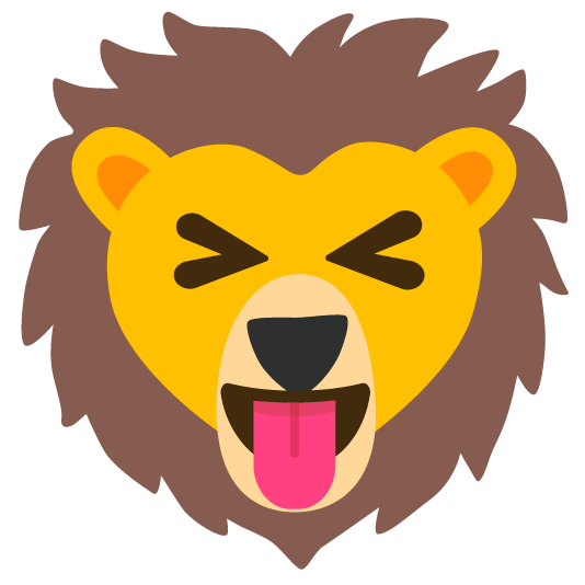 stuck out tongue closed eyes lion face