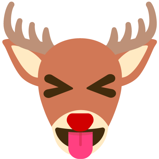 stuck out tongue closed eyes deer