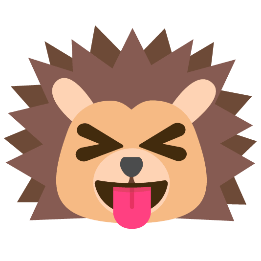 stuck out tongue closed eyes hedgehog