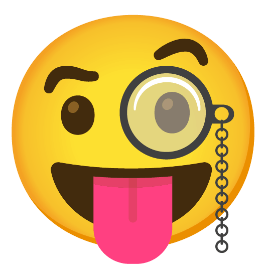 stuck out tongue closed eyes face with monocle