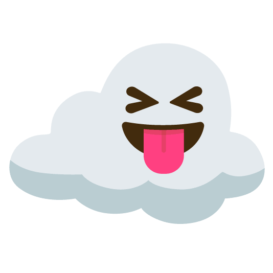 stuck out tongue closed eyes cloud