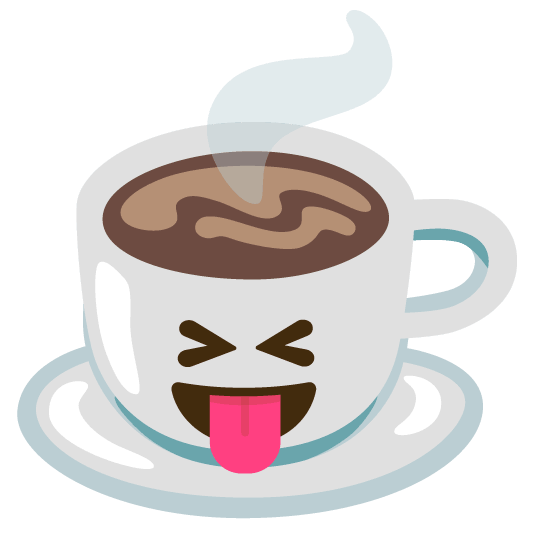 stuck out tongue closed eyes coffee