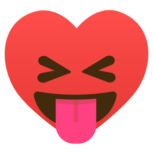 stuck out tongue closed eyes hearts