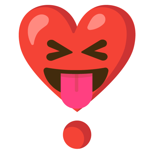 stuck out tongue closed eyes heavy heart exclamation mark ornament