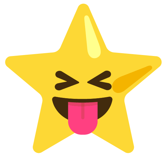 stuck out tongue closed eyes star