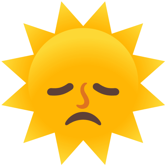 disappointed sun with face