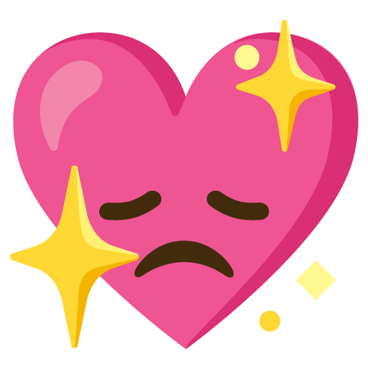 disappointed sparkling heart