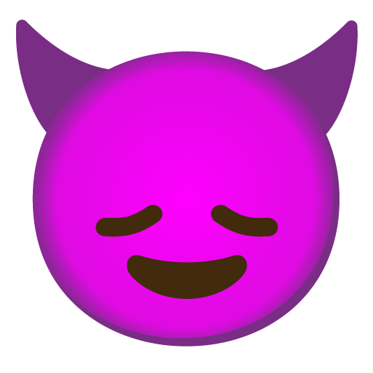 disappointed smiling imp