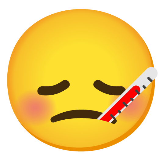 disappointed face with thermometer