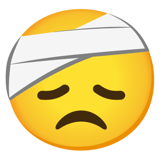 disappointed face with head bandage
