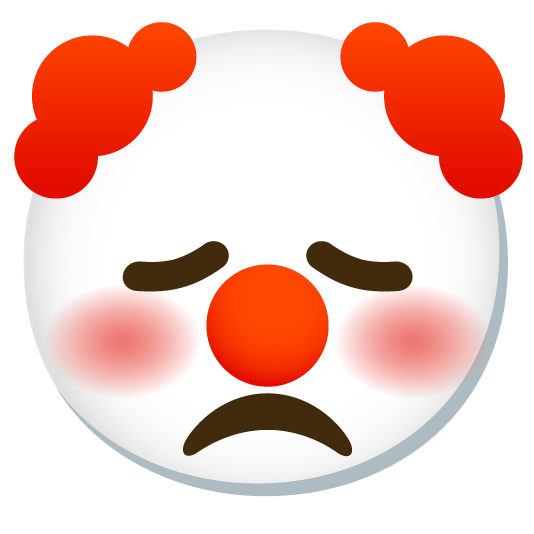 disappointed clown face