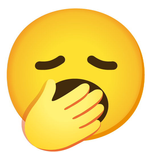 disappointed yawning face