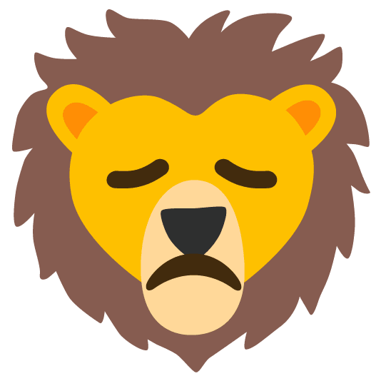disappointed lion face