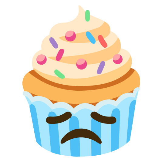 disappointed cupcake