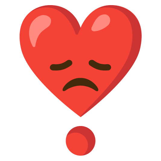 disappointed heavy heart exclamation mark ornament