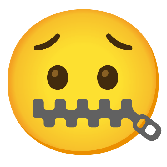 worried zipper mouth face