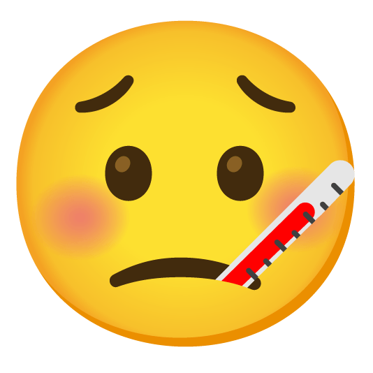 worried face with thermometer