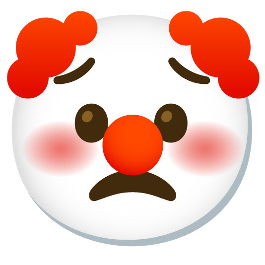 worried clown face